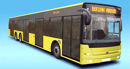 серийное производство 15-метрового автобуса с низким полом Bogdan A801
